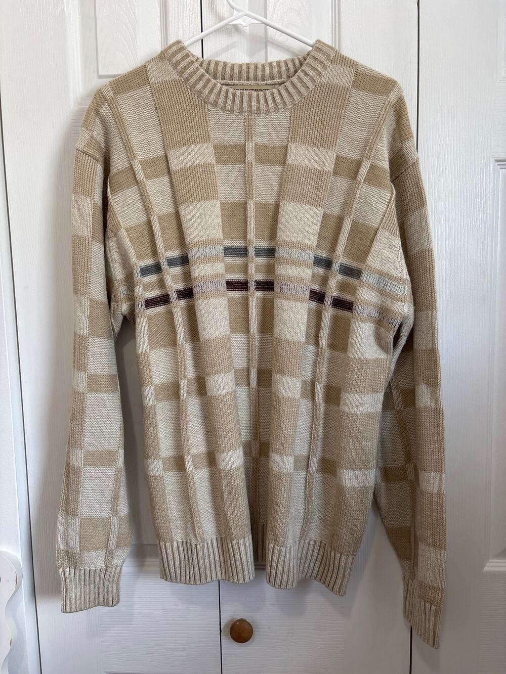 Vintage Munsingwear 3D Textured Geometric Grandpa Sweater Size Large